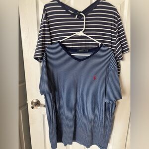 Polo Ralph Lauren XL Navy‎ Striped T-Shirts- Bundle of 2